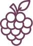 Un patrón de punto de cruz de un racimo de uvas.